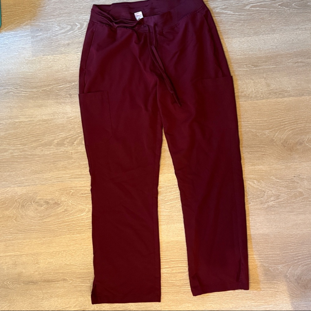Mandala Women's Burgundy Scrub Pants